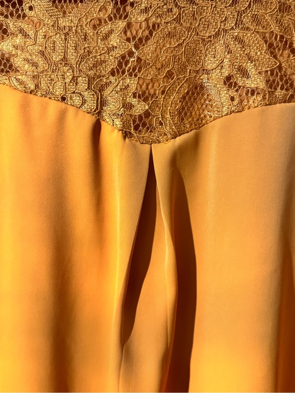 Casual Lace Yoke Short Sleeve Blouse - Mustard never been worn Coastal Office 3X - Picture 5 of 8